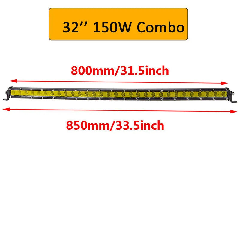 barre lumineuse led jaune moderne 13 20 32 38 inch ip67 vis protection