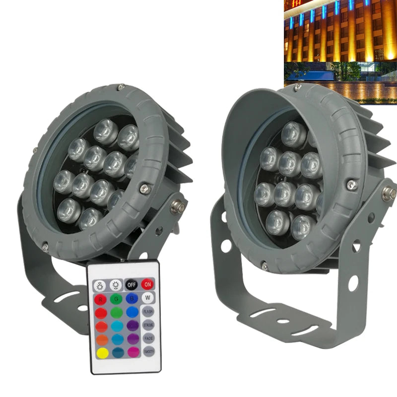 projecteur led gris moderne télécommande ip65 certifié rohs ccc 12w 85 265v