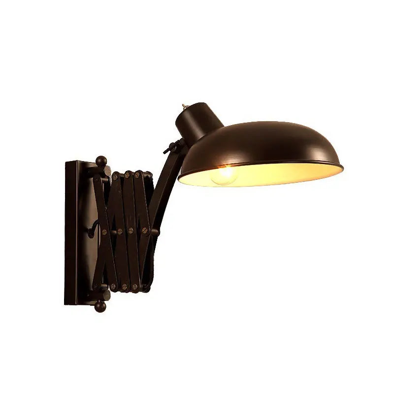 lampe murale industrielle articulée noir mat abat jour métal vis