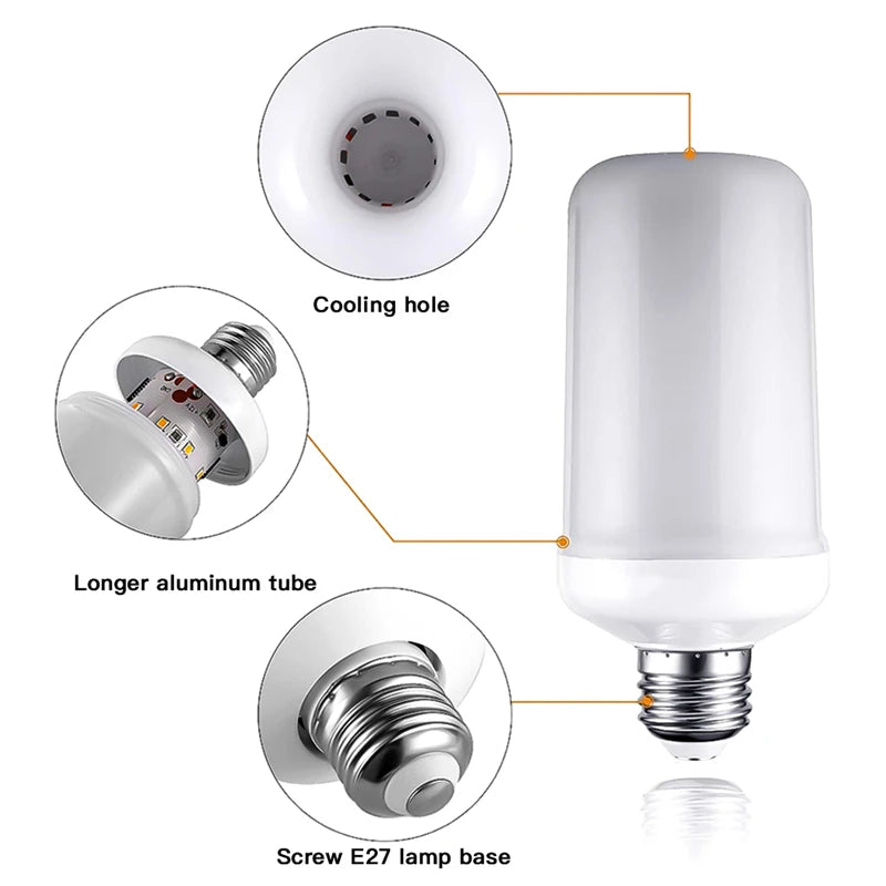 ampoule led effet flamme dynamique 12w blanc orange jaune moderne décoratif e27