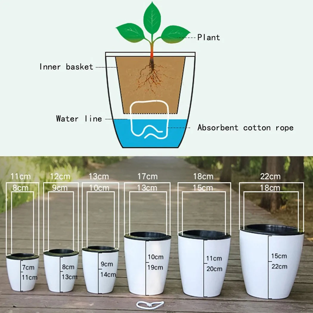 pots plantes modernes blancs lisses drainage absorbant coton grilles tailles xl xxl
