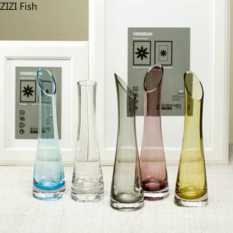 vases modernes violet gris bleu transparent décoration intérieure table contemporain