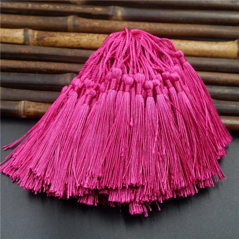 franges polyester 20cm pompons décoratifs vêtements rideaux opaques vert violet rouge