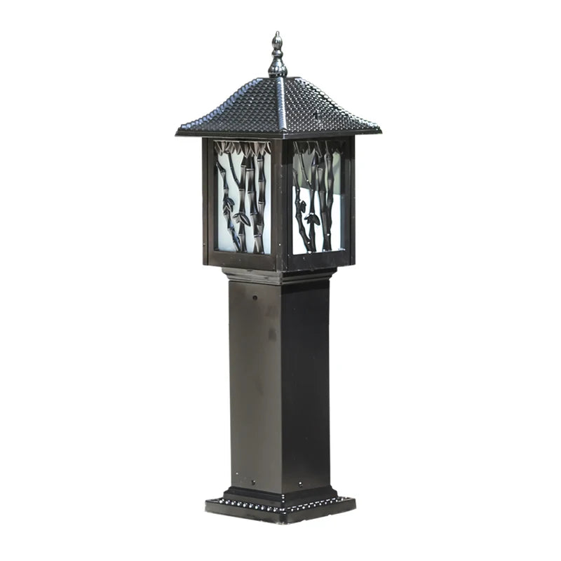 lanterne jardin noire bronze bambou doré ip65 étanche led 80cm classique orientalextérieur