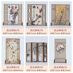 écran vintage bois chinois fleurs calligraphie stickers traditionnel intérieur décoration artisanale miniature