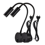 appliques murales led blanc noir argent moderne cable prise interrupteur on off support mural