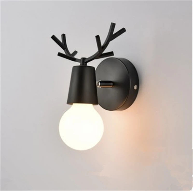 applique murale moderne led antlers stylisés bois métal couleurs multiples minimaliste