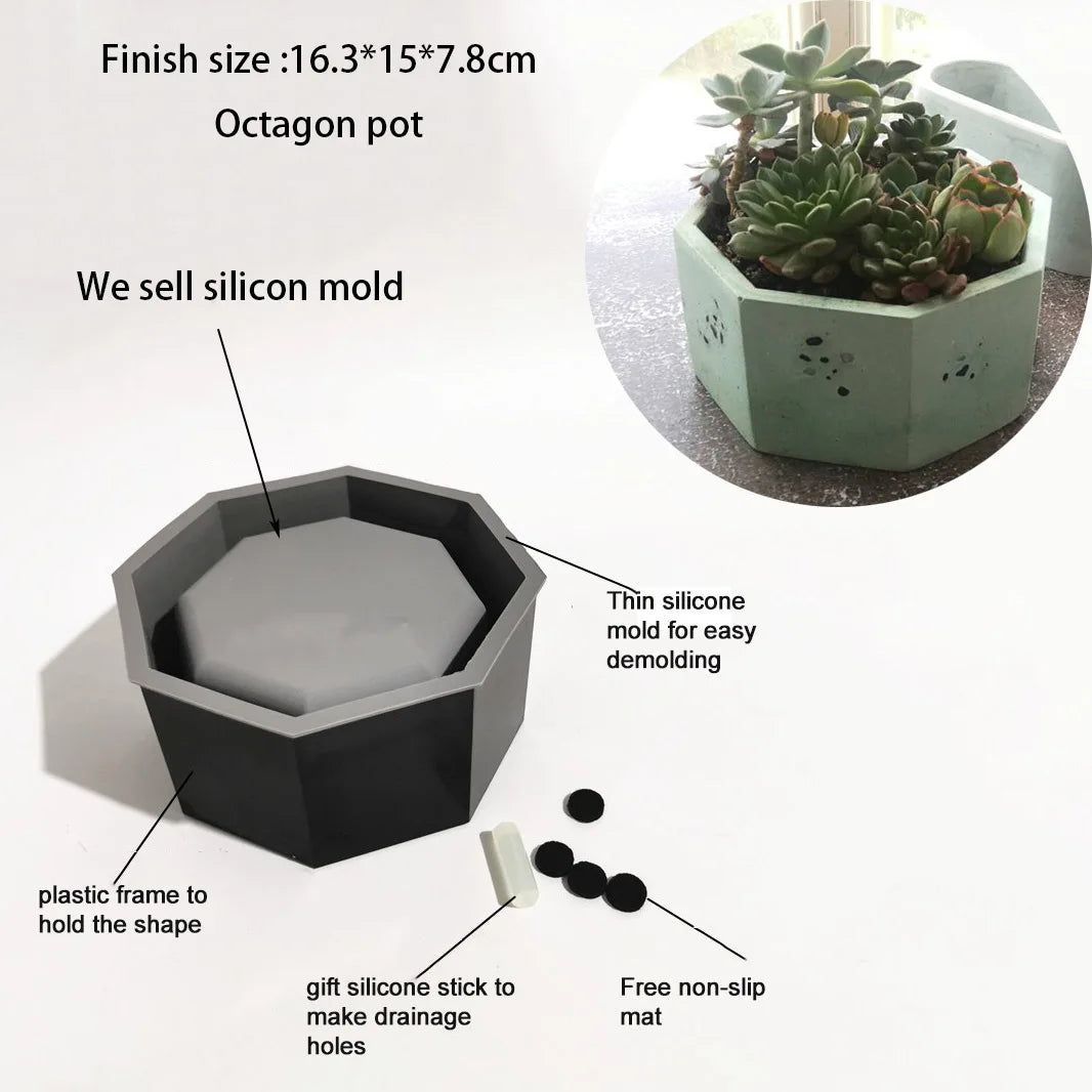 moule silicone pot plante carré rond reutilisable moderne gris mat opacité