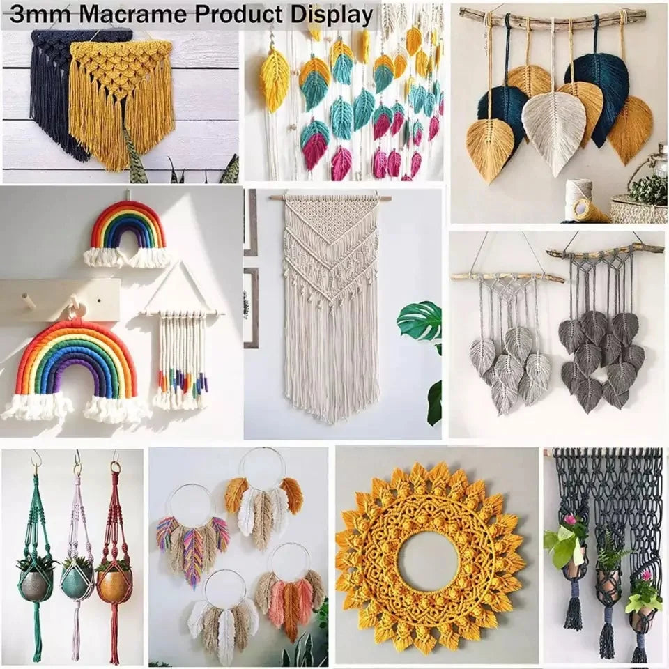 corde macramé coton torsadé mm décoration artisanale rustique fait main textile maison