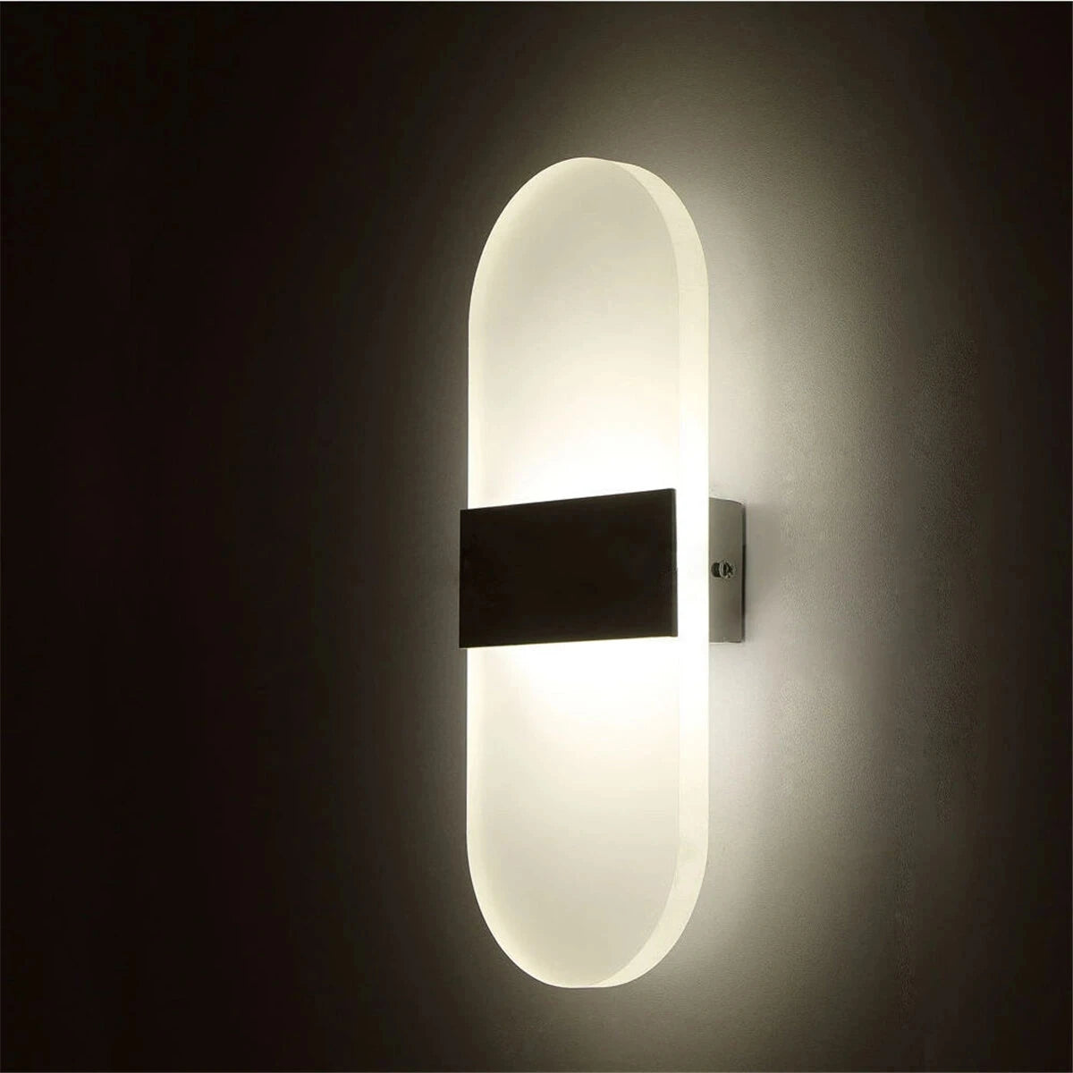 applique murale moderne blanc noir rectangulaire ovale adhésive éclairage chambre salon étude entrée led