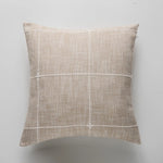 coussin carré coton lin 60x60cm motif carreaux moderne beige gris décoratif