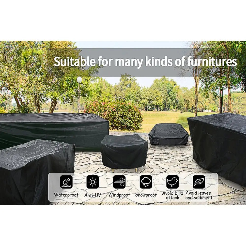 couverture meuble imperméable noire moderne cordons serrage taille 120x120x74CM