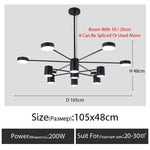 chandelier suspension lumineuse moderne noir led industriel scandinave chambre salon