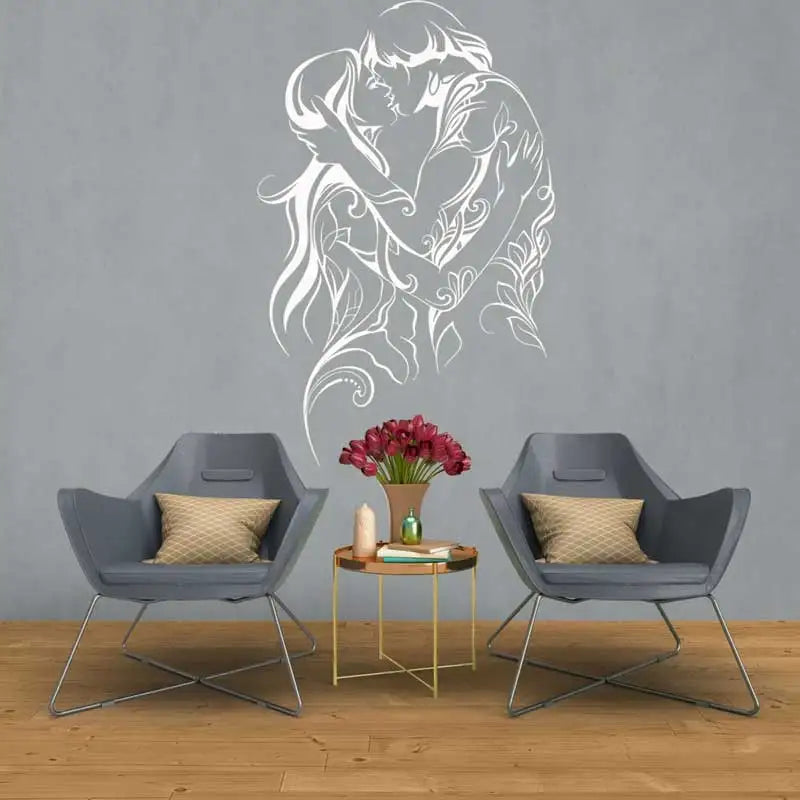 Autocollant mural déco chambre adulte personnalisable en couleur argent
