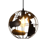 Lustre suspendu industriel noir pour chambre, salon et salle à manger - Design moderne