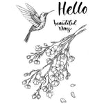 timbres décoratifs oiseaux fleurs calligraphie noir blanc bleu clair 100x150mmscrição floral illustration artisanale scrapbooking