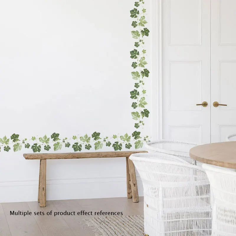 autocollants muraux feuilles vigne vert clair rustique décoration intérieure moderne chambre salon résistants eau