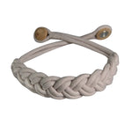 bracelet tressé blanc moderne boucle métal fixe unique accessoire mode 50cm