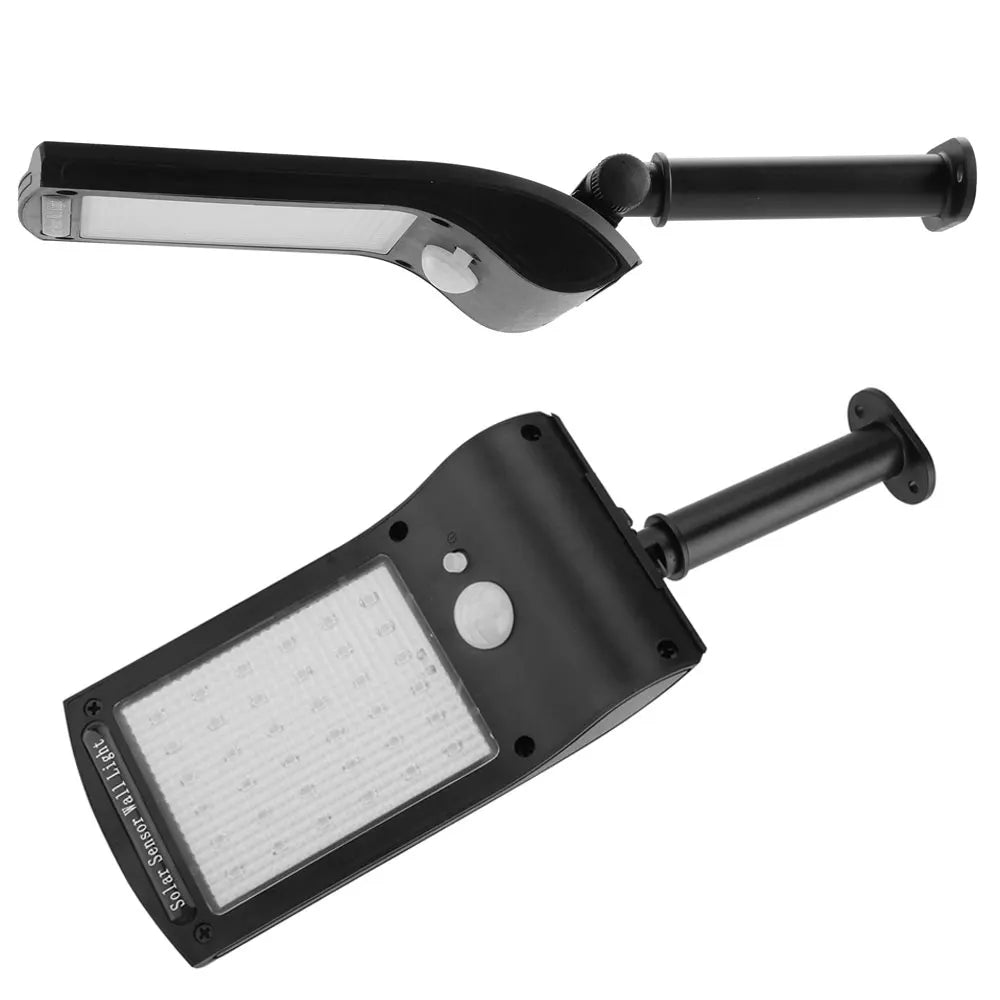 lampe solaire noir moderne détecteur mouvement ip65 étanche abs led