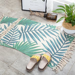 tapis géométrique boho beige noir triangles losanges antidérapant lavage machine main chambre salon prière