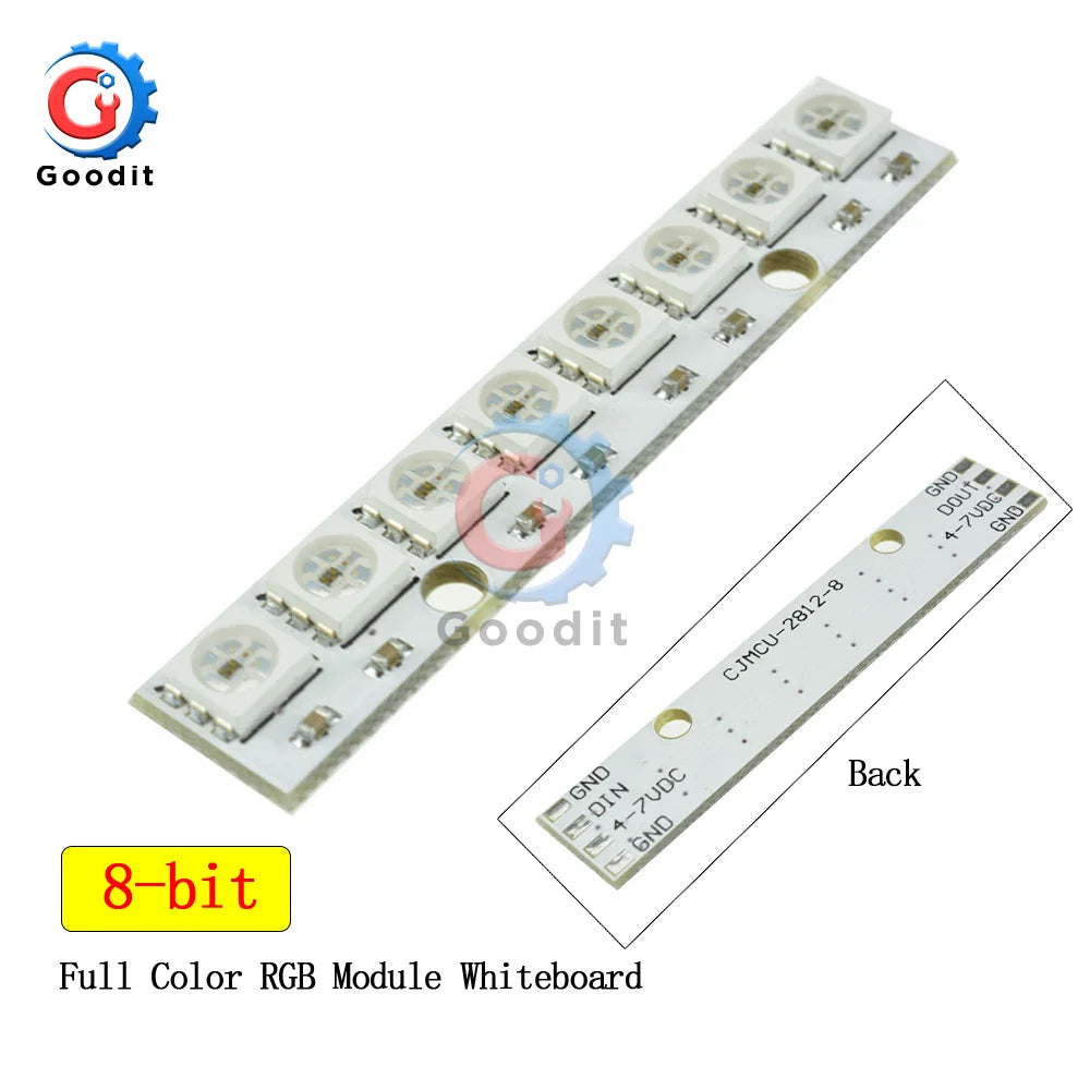 module led bits rgb noir blanc 5050 ws2812 arduino compatible carré ronde modulaire