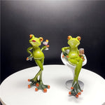 statues grenouilles résine décoratives modernes humour maison verte blanche verte verte