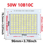 projecteur led 50w plaque diodes smd blanc 6000k matrice moderne 96x76.5mm 50pcs diodes