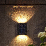 applique murale solaire moderne led noir cellules solaires bleues éclairage extérieur imperméable up down