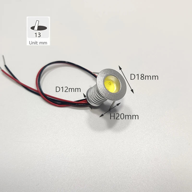 projecteur led mini argenté rayures horizontales câbles noirs rouges 12v rgb warm white