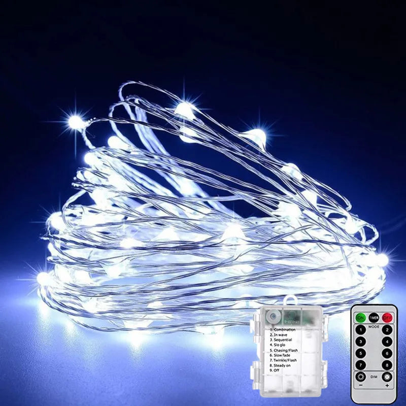 guirlande lumineuse led multicolore blanc blanc chaud bleu moderne clips télécommande modes timer