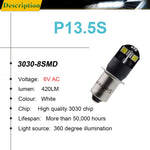 ampoule led blanc 420lm 8smd 3030 p13.5s pr2 adhésif moderne sans polarité 6v