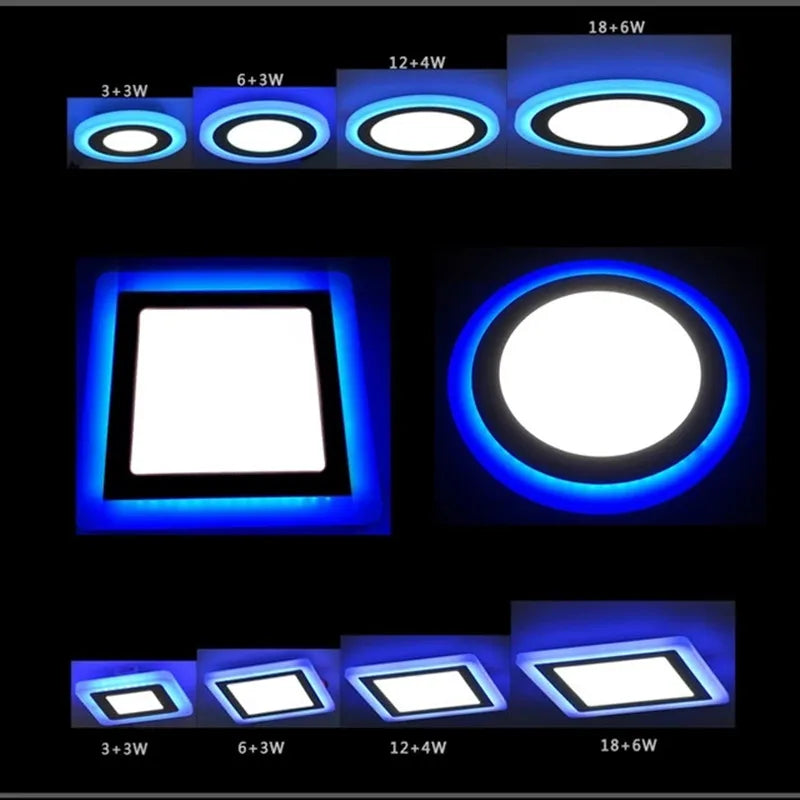 Spot LED moderne 6W 9W 16W 24W rond carré blanc bleu vis câble