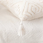 housses coussins coton blanc motif géométrique boho chic tassel opaques 45x45cm 30x50cm