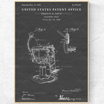 Représentation schématique d'un fauteuil inclinable, brevet déposé en 1908 par l'inventeur Francis M. Davis.