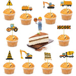 décoration anniversaire enfant miniatures construction jaune gris noir blanc jouet plastique brillant