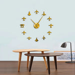 Horloge murale acrylique 3D accrochée dans un salon moderne