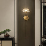 lampe murale or fleur lotus cristal moderne élégante entrée chambre coucher éclairage quotidien fixée