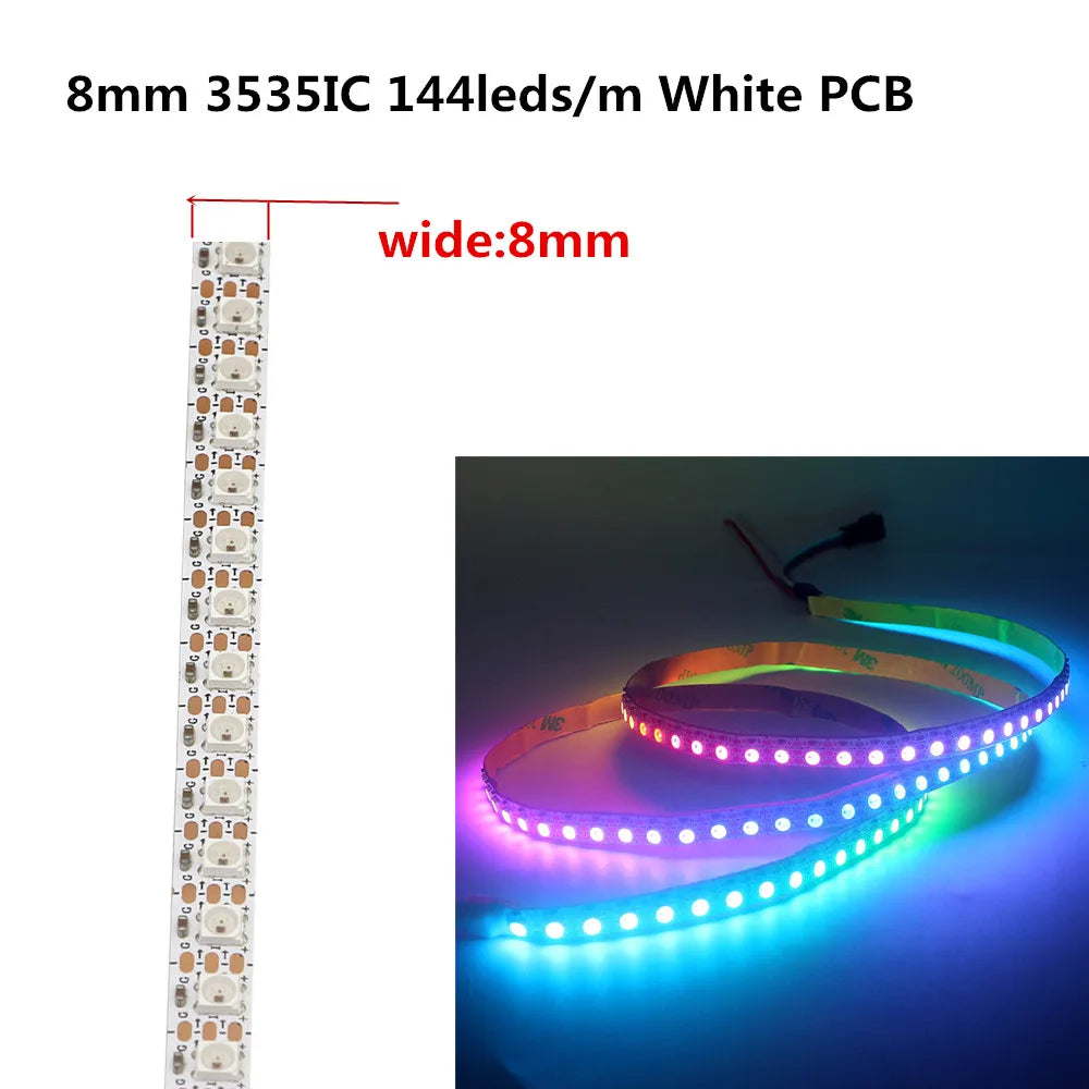ruban led noir blanc smd 5v ws2812b 50000h adhésif moderne circuits imprimés led
