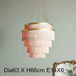 suspension lumineuse franges moderne or blanc gris élégant chambre fille lumière bohème