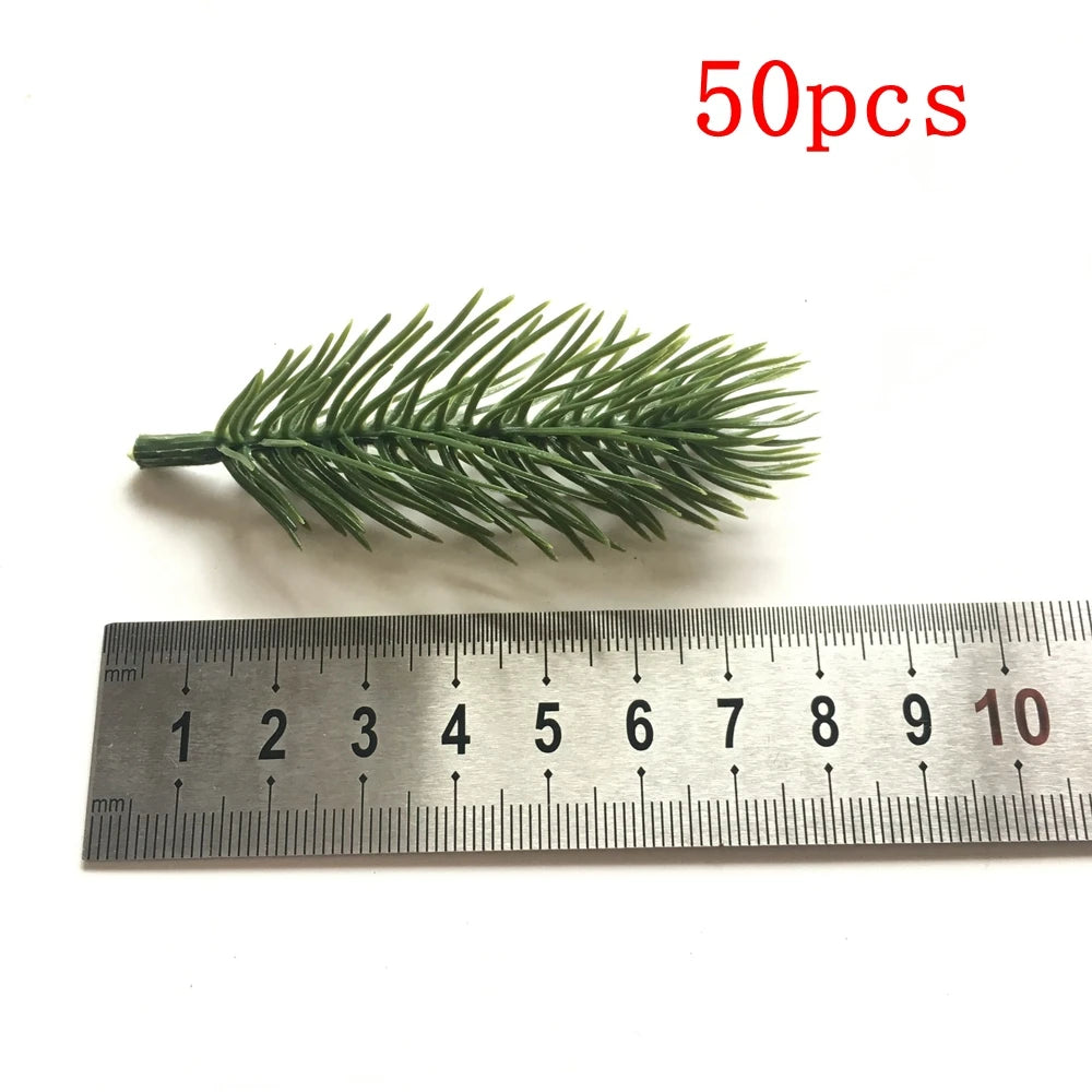 décoration intérieure branche artificielle sapin feuilles vert naturelle clips diy 50 pièces festive mariage