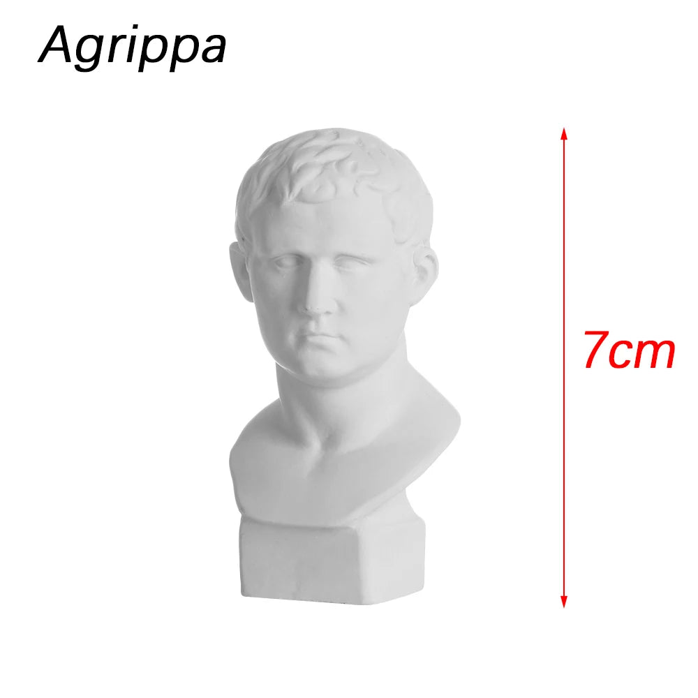 buste sculpté résine blanc détails granuleux classique réaliste décoration intérieureportrait miniature