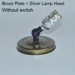 lampe table vintage bronze noir effet vieilli interrupteur mural fixe vis