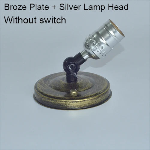 lampe table vintage bronze noir effet vieilli interrupteur mural fixe vis