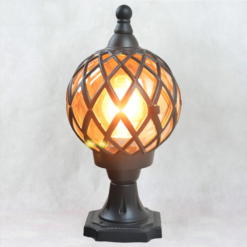 lampe table rétro noir doré géométrique vintage éclairage chambre salle manger led base sphère