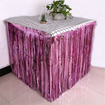 rideau table franges décorations fête mariage anniversaire bleu rose argent vert violet moderne