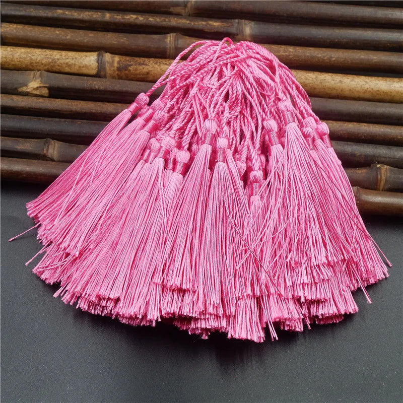 franges polyester 20cm pompons décoratifs vêtements rideaux opaques vert violet rouge