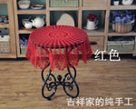 serviette table coton crocheté motif floral traditionnelle maison table manger blanc cassé