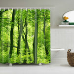 rideau douche imprimé paysages 3d opacité variable métalliques polyester moderne