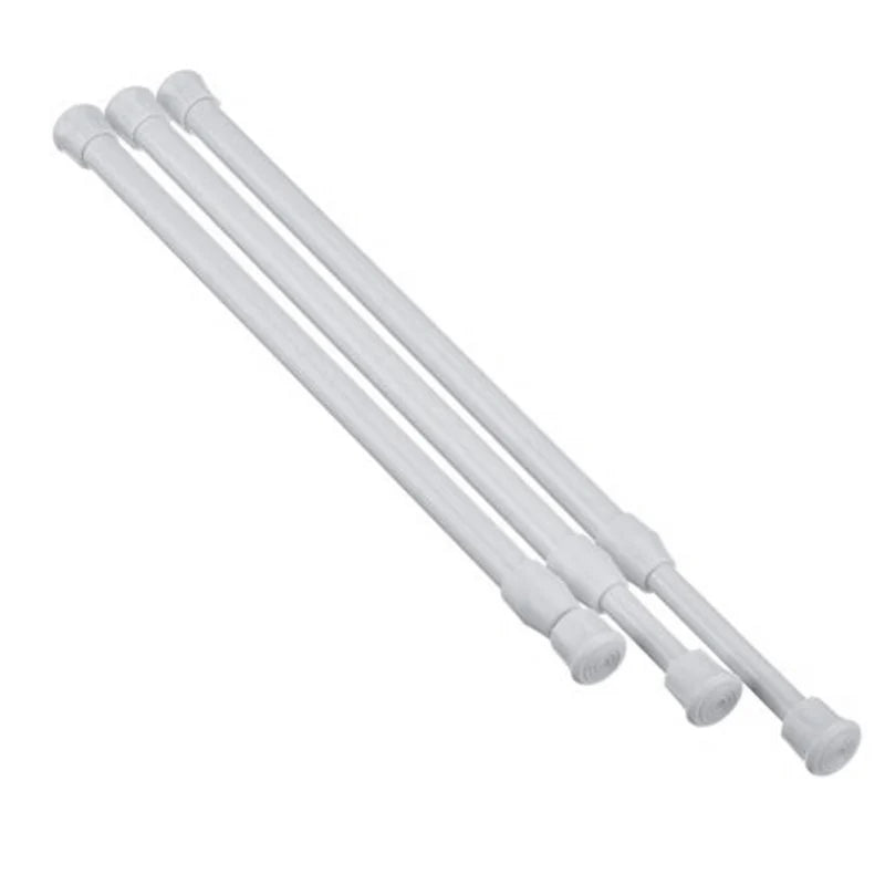 tige rideau extensible acier blanc moderne embouts protection 30 50cm 40 70cm 55 90cm