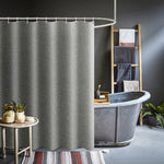rideau douche gris moderne étanche texturé tissu imitation lin océanique 100x180cm